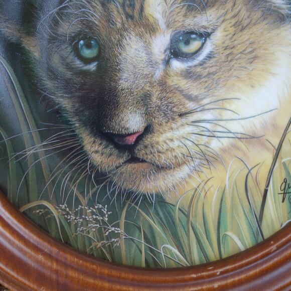Vintage Princeton Gallery Cubs of the Big Cats Plate Collection Lion Cub by Qua - Picture 4 of 12